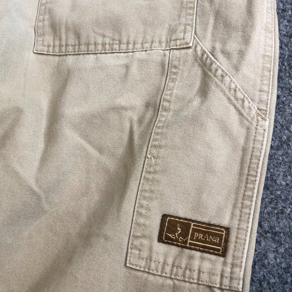 Prana Pants Mens Large Tan Belted Vintage Y2K Gorpcore Hiking Made USA Pockets - Picture 11 of 14
